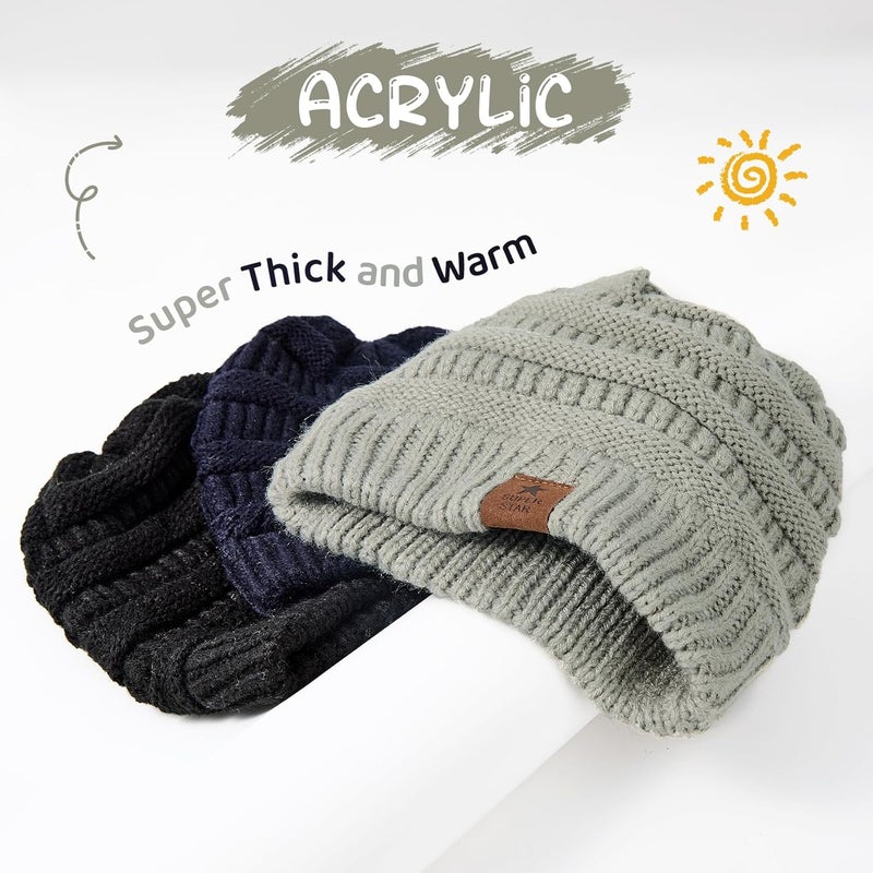 Durio Unisex Baby Beanie - Soft & Warm Knit Toddler Winter Hat, Stretchy Cap Fit for Infant to Toddler Girl Boy (6-36 Months) - Image 2